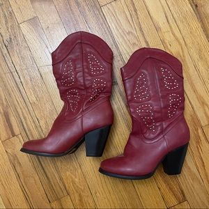 red cowboy boots